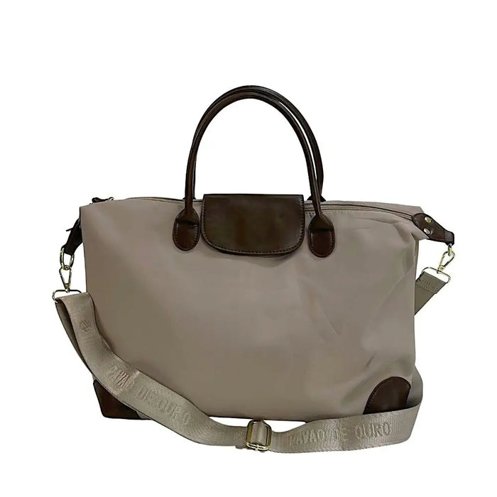 Bolsa Bowling Nylon Bege - Acessorio de Moda - Estilo Couro