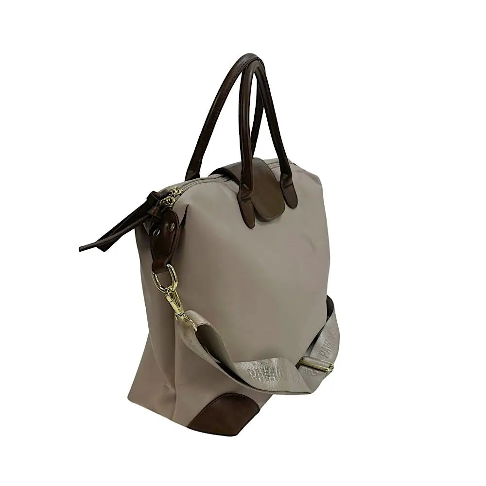 Bolsa Bowling Nylon Bege - Acessorio de Moda - Estilo Couro