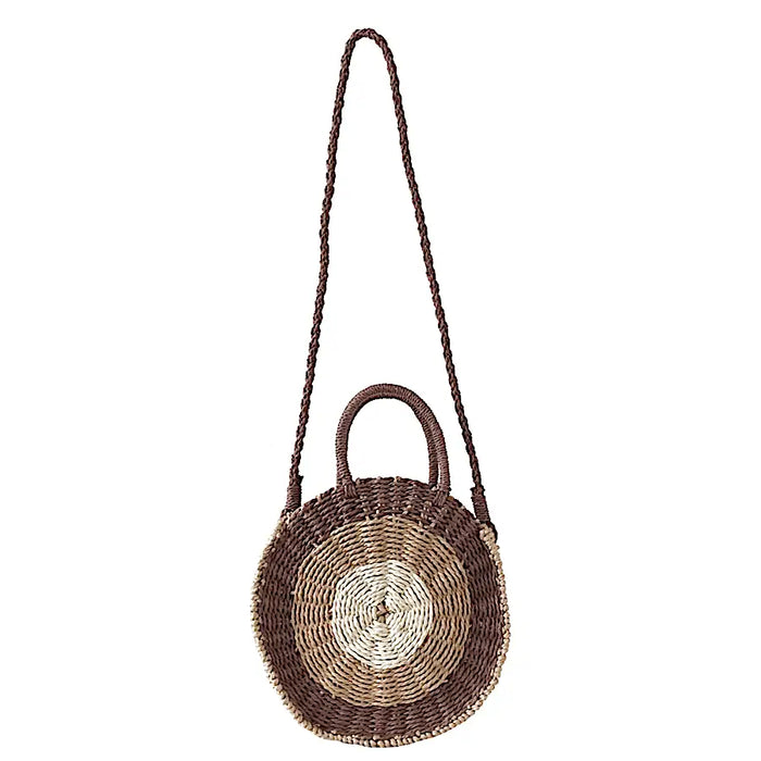 Bolsa Crossbody Palha Round Marrom - Acessorio de Moda