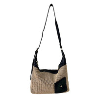 Bolsa Hobo Ráfia Sintética Preto - Acessorio de Moda