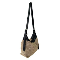 Bolsa Hobo Ráfia Sintética Preto - Acessorio de Moda