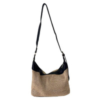 Bolsa Hobo Ráfia Sintética Preto - Acessorio de Moda