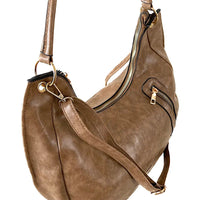 Bolsa Hobo Soft com Bolso Bege - Acessorio de Moda - Estilo