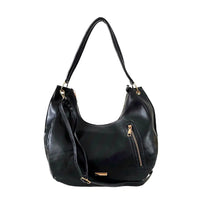 Bolsa Hobo Soft com Bolso Preta - Acessorio de Moda