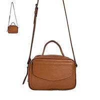 Bolsa Its! Crossbody Couro Média com Divisão Caramelo