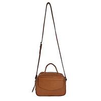 Bolsa Its! Crossbody Couro Média com Divisão Caramelo