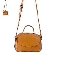 Bolsa Its! Crossbody Couro Média com Divisão Mostarda