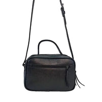 Bolsa Its! Crossbody Couro Média com Divisão Preta