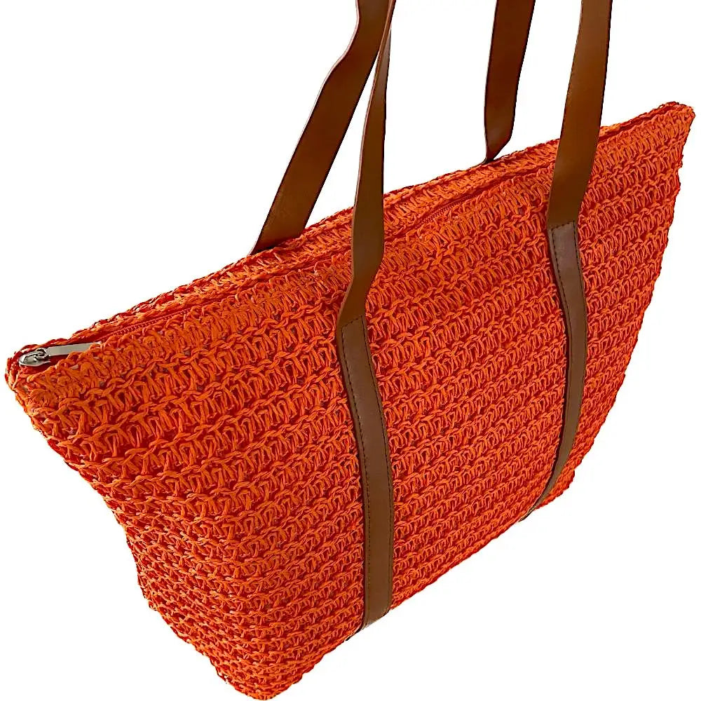 Bolsa Its! Palha Laranja - Acessorio de Moda - Estilo Couro