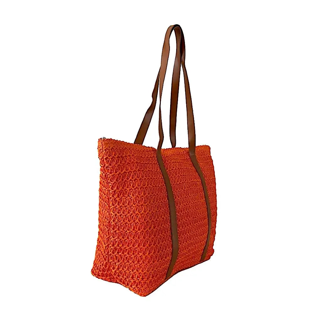 Bolsa Its! Palha Laranja - Acessorio de Moda - Estilo Couro