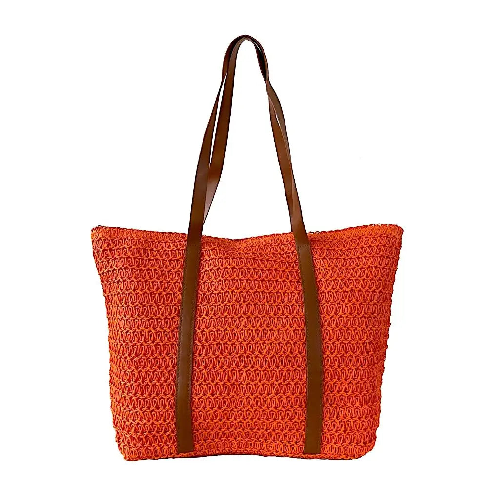 Bolsa Its! Palha Laranja - Acessorio de Moda - Estilo Couro