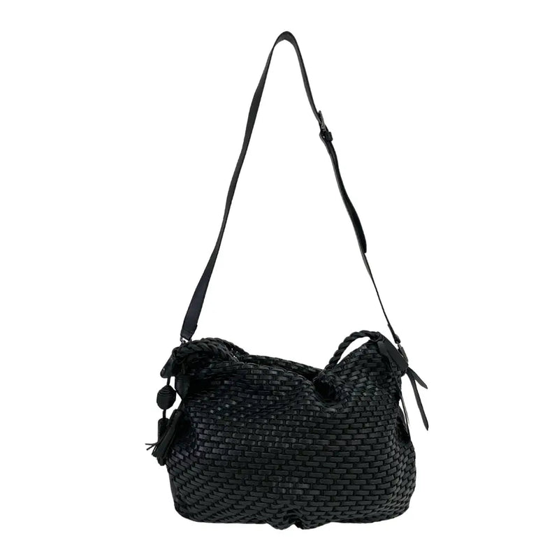 Bolsa Tote com Divisões Tela Couro Preto - Acessorio