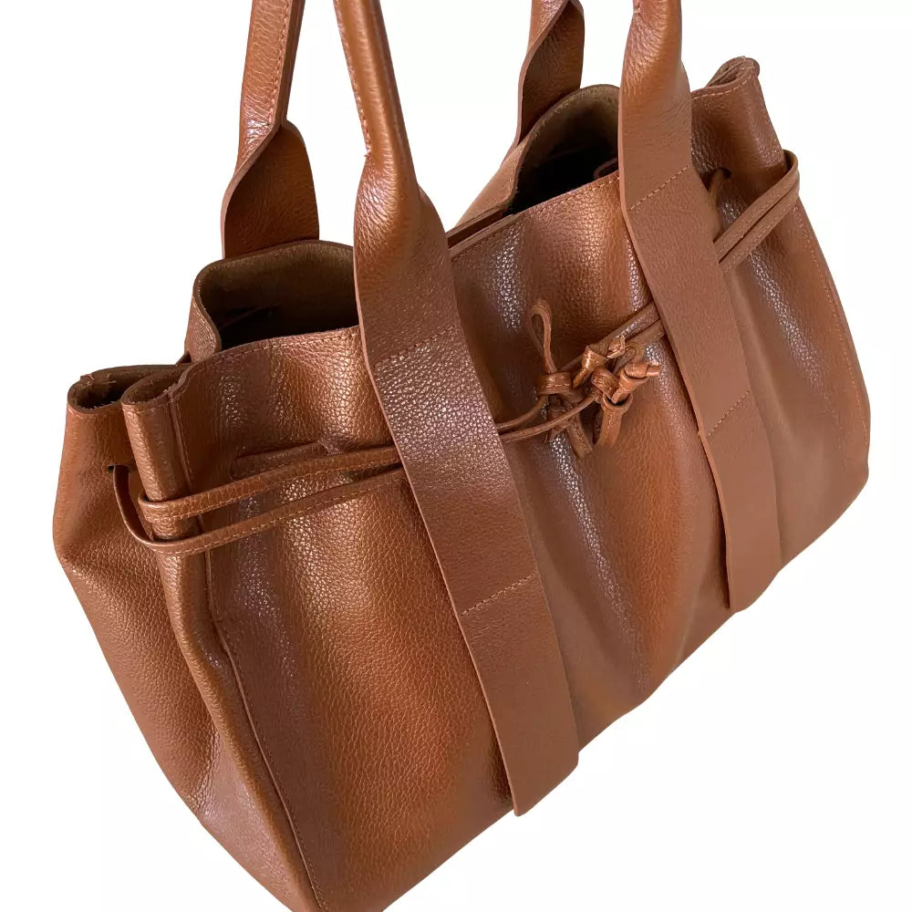 Bolsa Tote Grande Couro Caramelo - Acessorio De Moda -