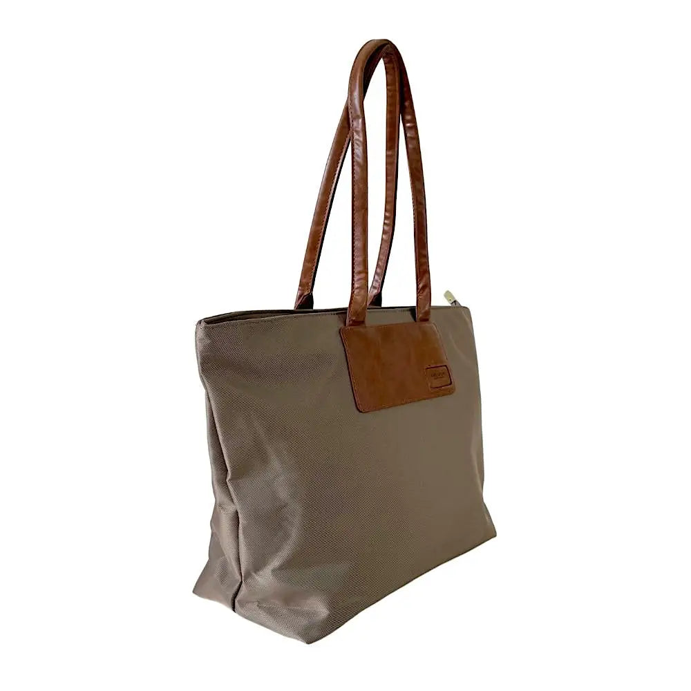 Bolsa Tote Nylon Caqui - Acessorio de Moda - Estilo Couro