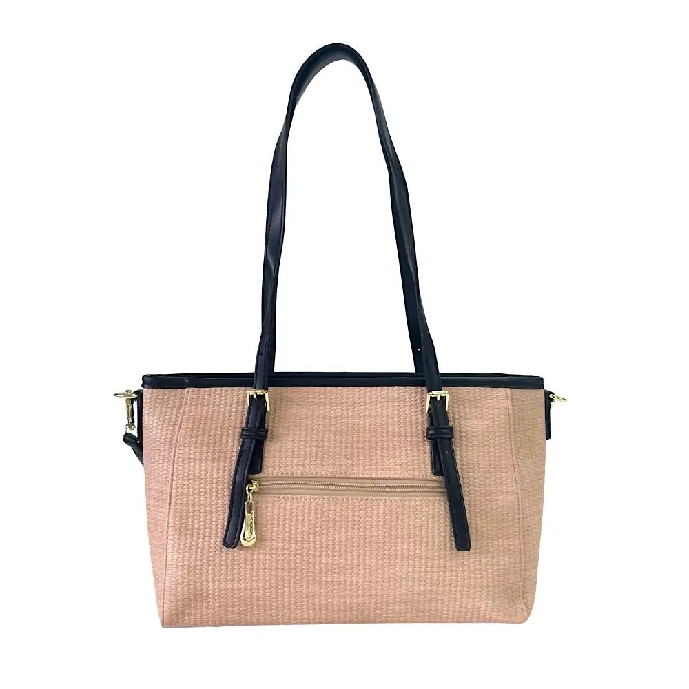 Bolsa Tote Ráfia Sintética Preto - Acessorio de Moda