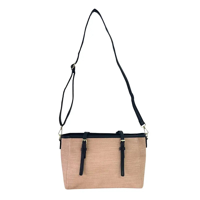 Bolsa Tote Ráfia Sintética Preto - Acessorio de Moda