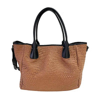 Bolsa Tote Tressê Couro Caramelo - Acessorio de Moda