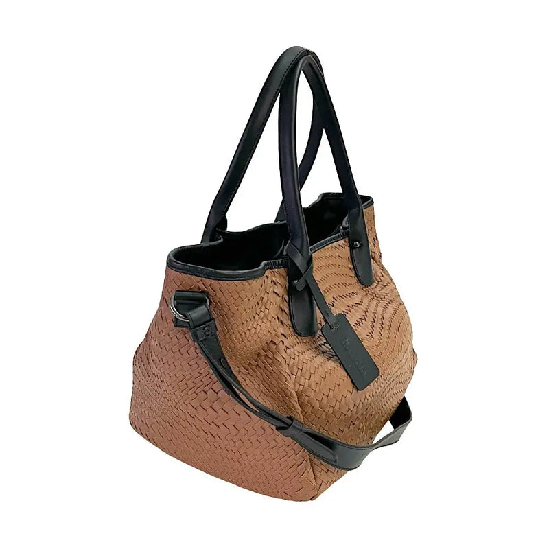 Bolsa Tote Tressê Couro Caramelo - Acessorio de Moda