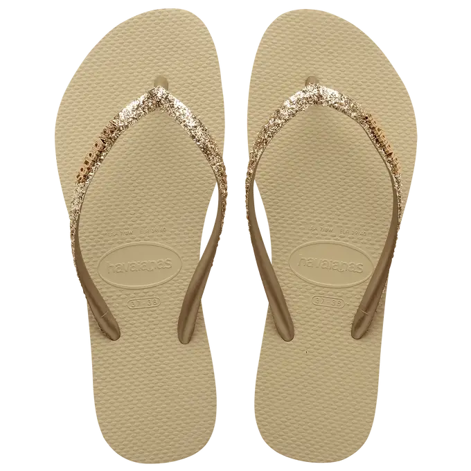 Havaianas Slim Glitter Areia - Acessorio De Moda - Estilo